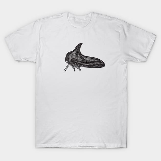 Treehopper Ink Art - cool insect design - on white T-Shirt by Green Paladin